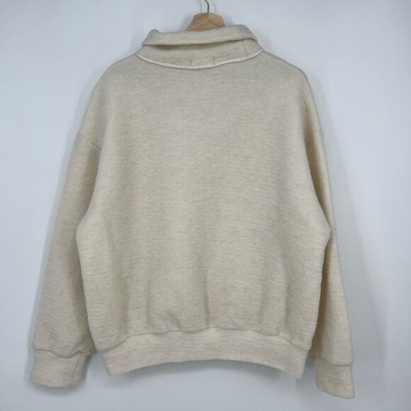 GoshYaga Boiled Wool Pullover Sweater Womens Large Track Suit Top Ivory White - Picture 3 of 9
